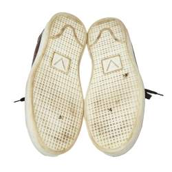 Louis Vuitton Brown Monogram Canvas and Black Leather Frontrow Low Top Sneakers Size 42.5
