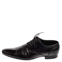 Louis Vuitton Black Leather Cap Toe Lace Up Derby Size 42.5