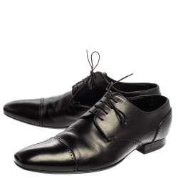 Louis Vuitton Black Leather Cap Toe Lace Up Derby Size 42.5