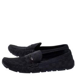 Pre Owned حذاء لوفرز لوي فيتون سويدي دامييه إينفيني أزرق كحلي مقاس 45.5