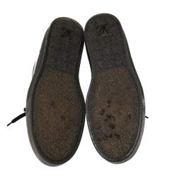 Pre Owned حذاء رياضي لوي فيتون مرتفع من أعلى جلد أسود مقاس 43.5