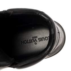 Pre Owned حذاء رياضي لوي فيتون مرتفع من أعلى جلد أسود مقاس 43.5