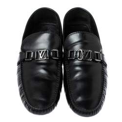 مملوكة مسبقًا حذاء لوفرز لوي فيتون "مونت كارلو" جلد أسود مقاس 45