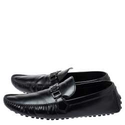 مملوكة مسبقًا حذاء لوفرز لوي فيتون "مونت كارلو" جلد أسود مقاس 45