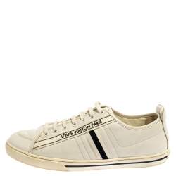 Louis Vuitton White Leather Logo Low Top Sneakers Size 41