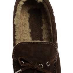 Louis Vuitton Brown Suede Leather Arizona Slip On Loafers Size 42