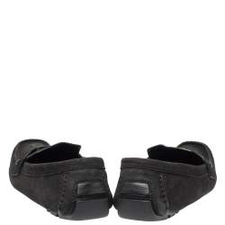 Pre Owned حذاء لوفرز لوي فيتون مونت كارلو سليب أون جلد و سويدي أسود مقاس 46