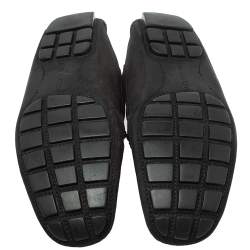 Pre Owned حذاء لوفرز لوي فيتون مونت كارلو سليب أون جلد و سويدي أسود مقاس 46