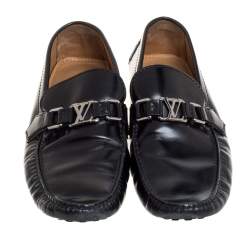 مملوكة مسبقًا حذاء لوفرز لوى فيتون هوكينهايم جلد أسود مقاس 42