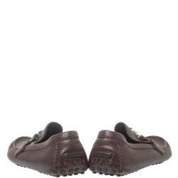 Pre Owned حذاء لوفرز لوى فيتون هوكينهايم جلد عنابى مقاس 41.5 