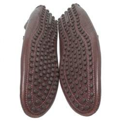 Pre Owned حذاء لوفرز لوى فيتون هوكينهايم جلد عنابى مقاس 41.5 