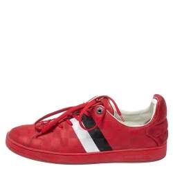 Louis Vuitton Red Suede And Leather Damier Infini Frontrow Sneakers Size 42  Louis Vuitton | The Luxury Closet