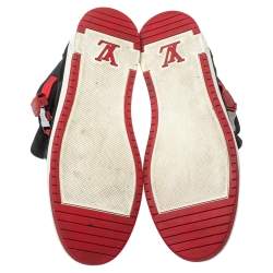 Pre Owned Louis Vuitton Black Suede And Fabric Slipstream High Top Sneakers Size 44.5