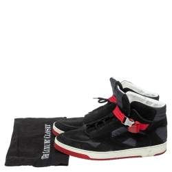 Pre Owned Louis Vuitton Black Suede And Fabric Slipstream High Top Sneakers Size 44.5