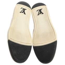 Pre Owned Louis Vuitton White Leather And Damier Graphite Canvas Low Top Sneakers Size 40