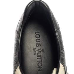Pre Owned Louis Vuitton White Leather And Damier Graphite Canvas Low Top Sneakers Size 40