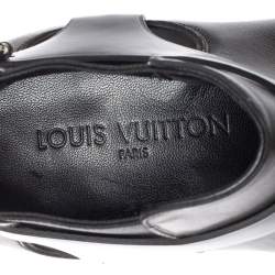 Pre Owned Louis Vuitton Black Leather Greenwich Ankle Boots Size 42.5