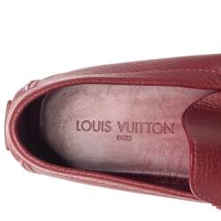 مملوكة مسبقًا Louis Vuitton Red Leather Hockenheim Slip On Loafers Size 43
