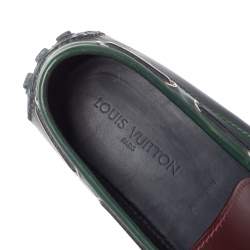 Pre Owned Louis Vuitton Tricolor Leather Arizona Slip On Loafers Size 46.5