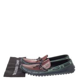 Pre Owned Louis Vuitton Tricolor Leather Arizona Slip On Loafers Size 46.5