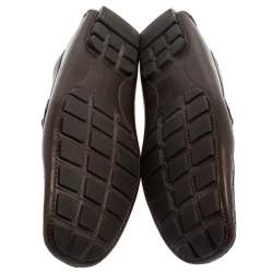 Pre Owned Louis Vuitton Brown Leather Monte Carlo Loafers  Size 46