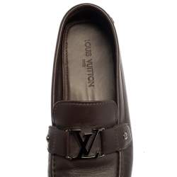 Pre Owned Louis Vuitton Brown Leather Monte Carlo Loafers  Size 46