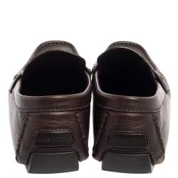 Pre Owned Louis Vuitton Brown Leather Monte Carlo Loafers  Size 46