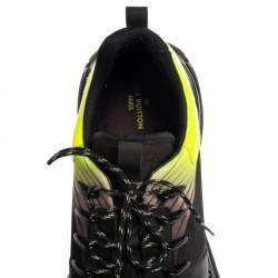 مملوكة مسبقًا Louis Vuitton Black/Green Leather and Mesh Run Away Pulse Sneakers Size 44