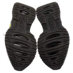 مملوكة مسبقًا Louis Vuitton Black/Green Leather and Mesh Run Away Pulse Sneakers Size 44