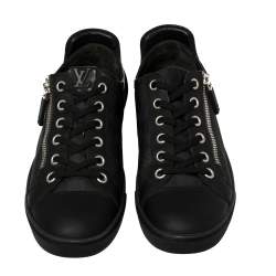 Pre Owned حذ اء رياضى لوى فيتون بانشى سويدى وجلد غرافيتى داميه رمادى / أسود مقاس 42