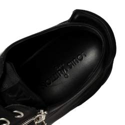 Pre Owned حذاء رياضى لوى فيتون بانشى سويدى وجلد غرافيتى داميه رمادى / أسود مقاس 42