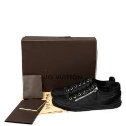 Pre Owned حذاء رياضى لوى فيتون بانشى سويدى وجلد غرافيتى داميه رمادى / أسود مقاس 42