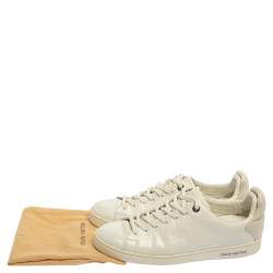 Louis Vuitton White Embossed Leather Frontrow Low-Top Sneaker Size 42.5