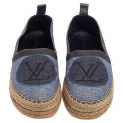 Louis Vuitton Blue Denim Logo Espadrille Sneakers Size 41