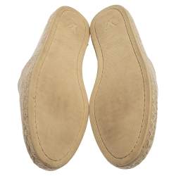 Pre Owned Louis Vuitton Beige Canvas Espadrille Slip On Loafers Size 41