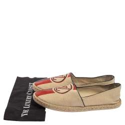 Pre Owned Louis Vuitton Beige Canvas Espadrille Slip On Loafers Size 41