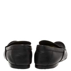 Louis Vuitton Black Leather Slip On Loafers Size 43.5