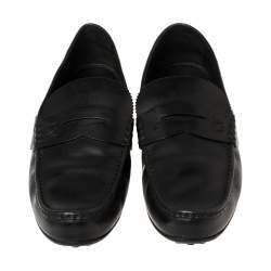 Louis Vuitton Black Leather Slip On Loafers Size 43.5