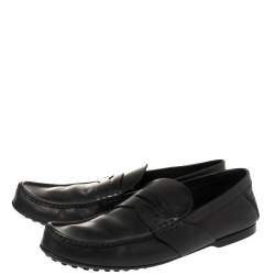 Louis Vuitton Black Leather Slip On Loafers Size 43.5