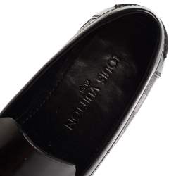 Louis Vuitton Black Leather Damier Embossed Santiago Loafers Size 41