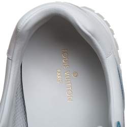 Louis Vuitton White Iridescent Leather And Technical Rubber Run Away Sneakers Size 45