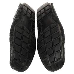 مملوكة مسبقًا Louis Vuitton Navy Blue Woven Leather Monte Carlo Loafers Size 42