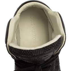 Pre Owned Louis Vuitton Black Leather And Mesh Trailblazer High Top Sneakers Size 41.5