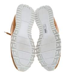 Pre Owned Louis Vuitton Tan/Brown Monogram Canvas And Leather Run Away Sneakers Size 41.5