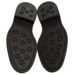 Pre Owned حذاء لوفرز لوي فيتون أربطة جلد أسود مقاس 41.5