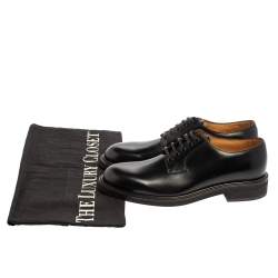 Pre Owned حذاء لوفرز لوي فيتون أربطة جلد أسود مقاس 41.5