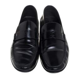 Louis Vuitton Black Leather Loafers Size 42.5
