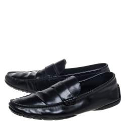 Louis Vuitton Black Leather Loafers Size 42.5