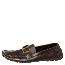 مملوكة مسبقًا Louis Vuitton Brown Leather Monte Carlo Moccasins Size 44