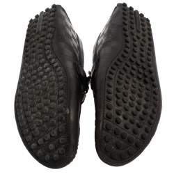 Pre Owned Louis Vuitton Black Leather Damier Infini Hockenheim Slip On Loafers Size 43